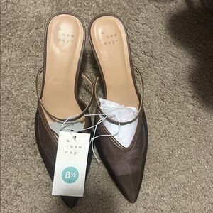 A New Day Chocolate Brown Pointed-Toe Slides